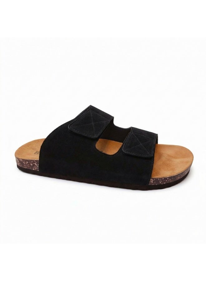 Stylish men's slippers with a modern and comfortable design – genuine leather and non-slip orthopedic sole, available in various sizes and colors. - Image 1